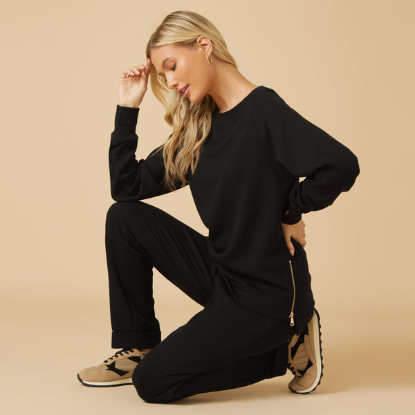 DreamTech Crew Tunic with Side Zip & Ankle Cuff Pant