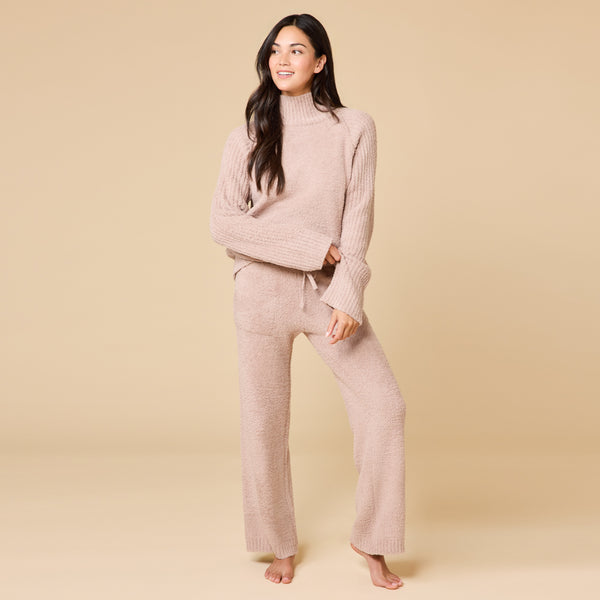 Marshmallow Rib Mock Neck with Long Pant